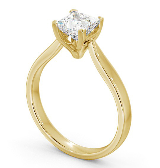 Princess Diamond Floating Head Engagement Ring 18K Yellow Gold Solitaire ENPR37_YG_THUMB1