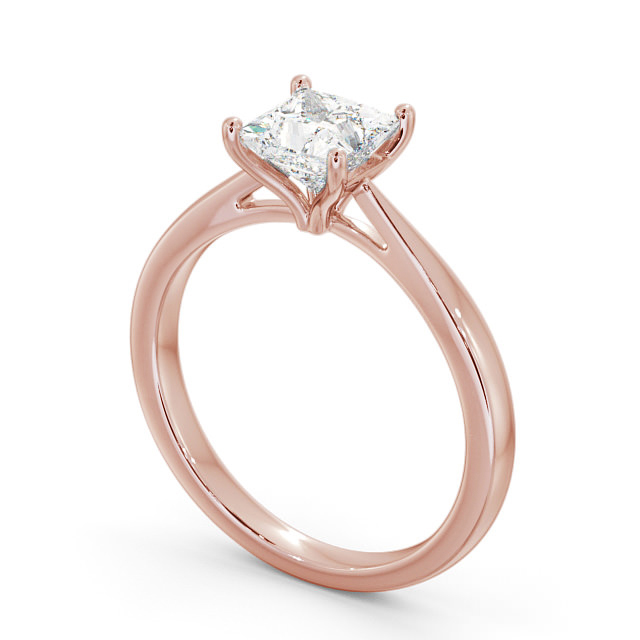 Princess Diamond Engagement Ring 18K Rose Gold Solitaire - Monaco ENPR39_RG_SIDE