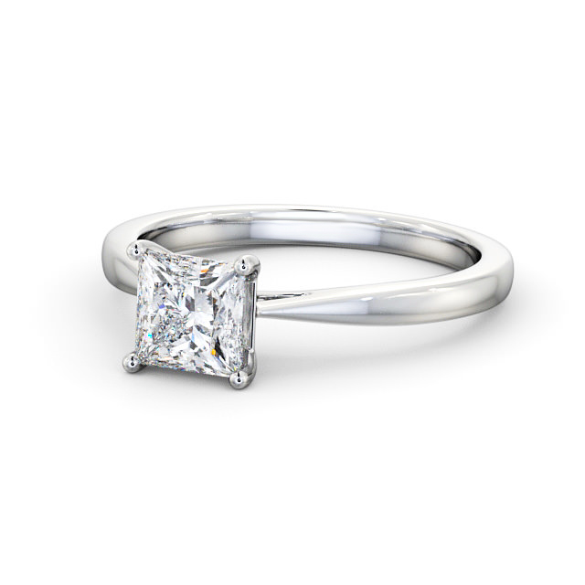 Princess Diamond Engagement Ring 18K White Gold Solitaire - Monaco ...