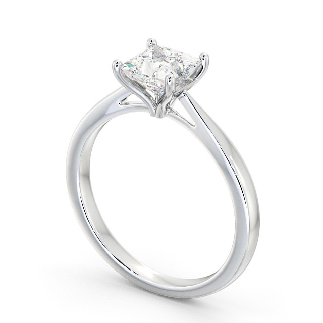 Princess Diamond Engagement Ring 9K White Gold Solitaire - Monaco ENPR39_WG_SIDE