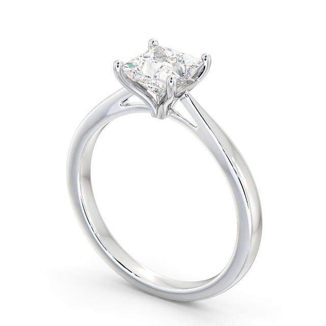 Princess Diamond Engagement Ring Platinum Solitaire - Monaco ENPR39_WG_SIDE