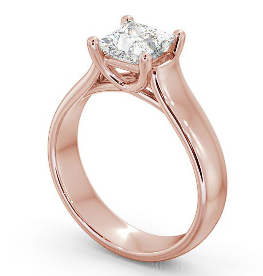 Princess Diamond Wide Band Engagement Ring 9K Rose Gold Solitaire ENPR3_RG_THUMB1.jpg