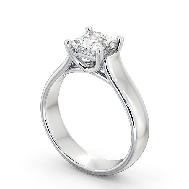 Princess Diamond Engagement Ring 9K White Gold Solitaire - Lamas ENPR3_WG_SIDE