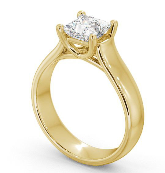 Princess Diamond Wide Band Engagement Ring 18K Yellow Gold Solitaire ENPR3_YG_THUMB1.jpg