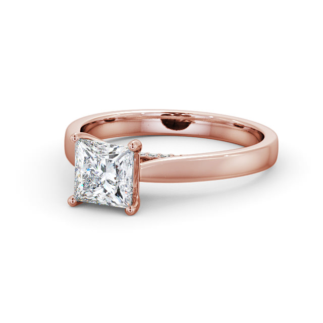 Princess Diamond Engagement Ring 9K Rose Gold Solitaire - Portland ENPR41_RG_FLAT