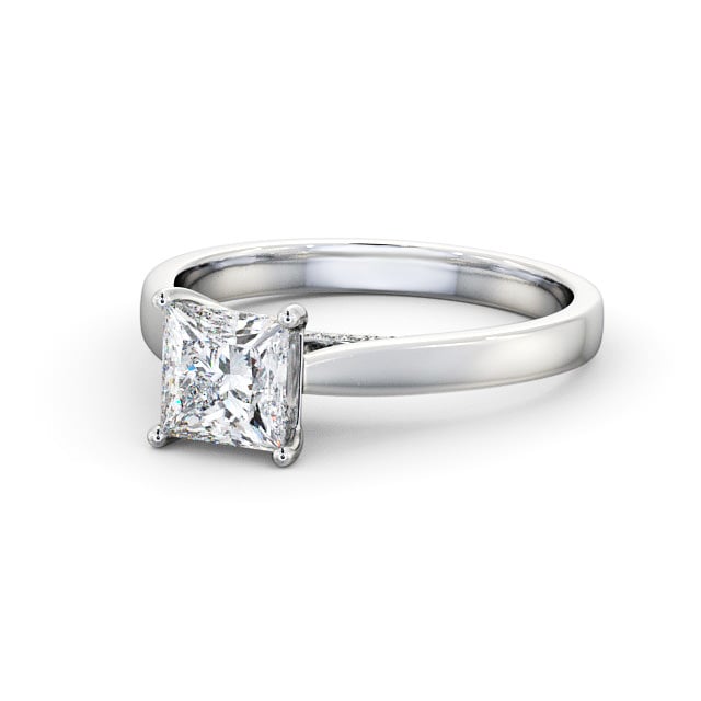 Princess Diamond Engagement Ring 18K White Gold Solitaire - Portland ...