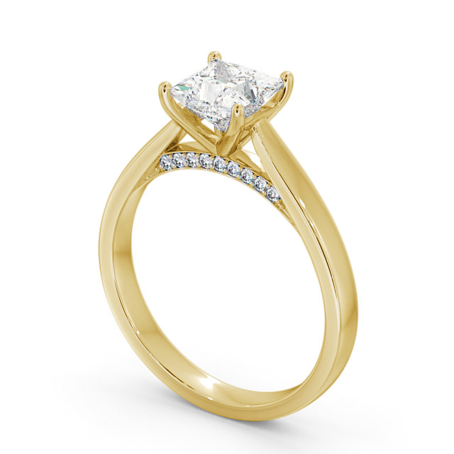 Princess Diamond Engagement Ring 9K Yellow Gold Solitaire - Portland ENPR41_YG_SIDE