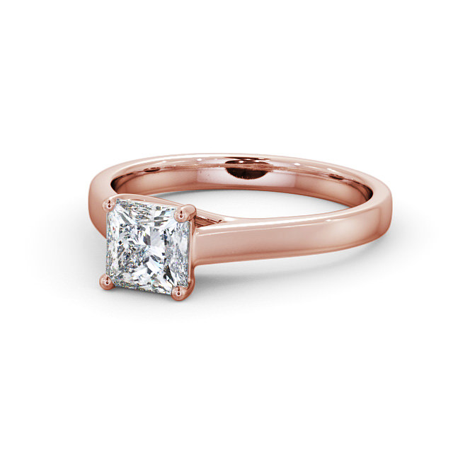 Princess Diamond Engagement Ring 9K Rose Gold Solitaire - Valleta ENPR42_RG_FLAT