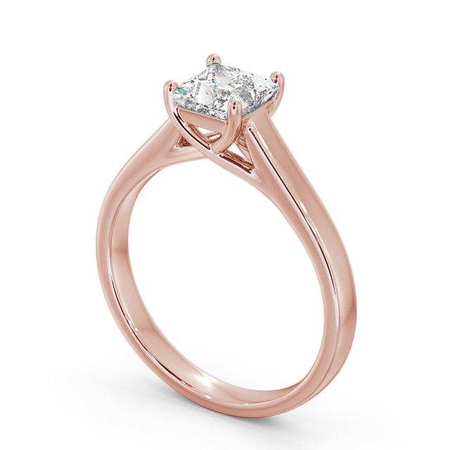 Princess Diamond Engagement Ring 18K Rose Gold Solitaire - Valleta ENPR42_RG_SIDE
