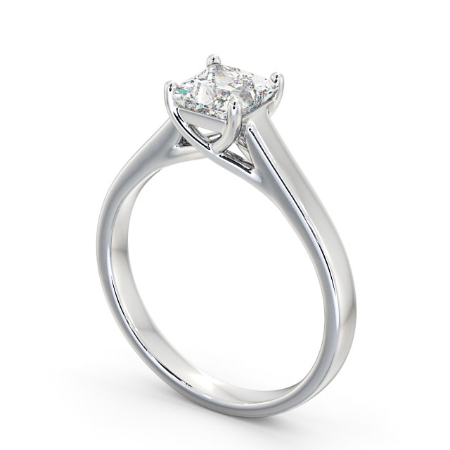 Princess Diamond Engagement Ring 18K White Gold Solitaire - Valleta ENPR42_WG_SIDE