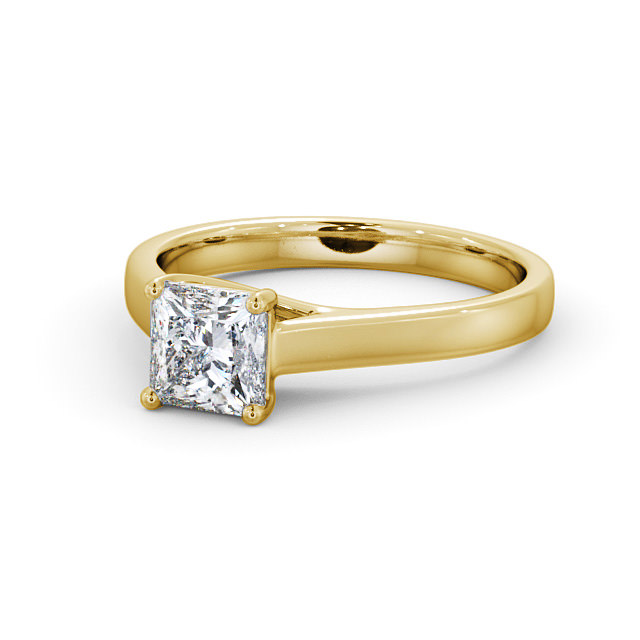 Princess Diamond Engagement Ring 18K Yellow Gold Solitaire - Valleta ENPR42_YG_FLAT