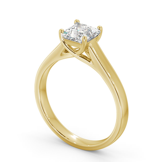 Princess Diamond Engagement Ring 18K Yellow Gold Solitaire - Valleta ENPR42_YG_SIDE