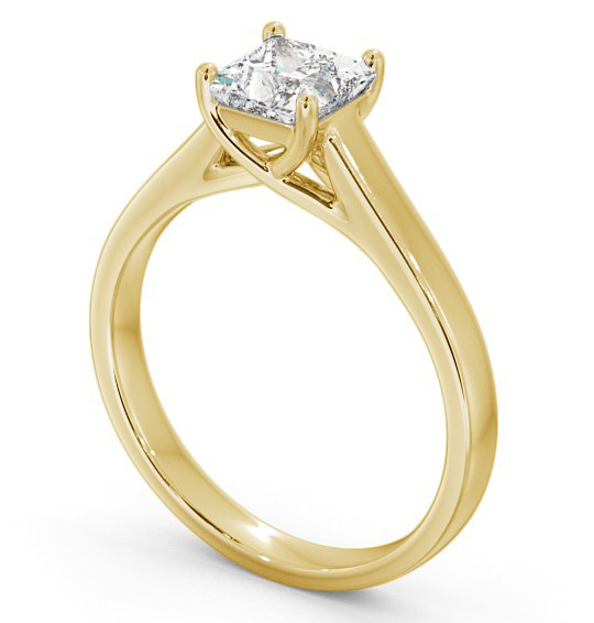 Princess Diamond Trellis Design Engagement Ring 18K Yellow Gold Solitaire ENPR42_YG_THUMB1 