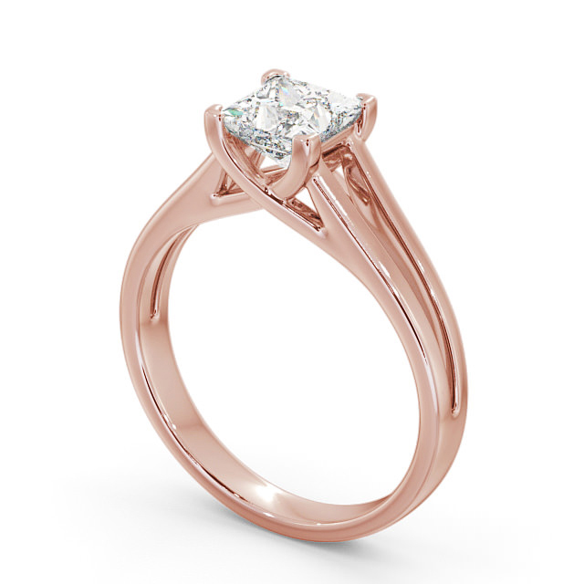 Princess Diamond Engagement Ring 18K Rose Gold Solitaire - Gemini ENPR43_RG_SIDE