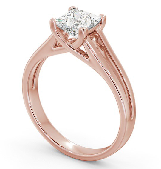 Princess Diamond Split Band Engagement Ring 18K Rose Gold Solitaire ENPR43_RG_THUMB1