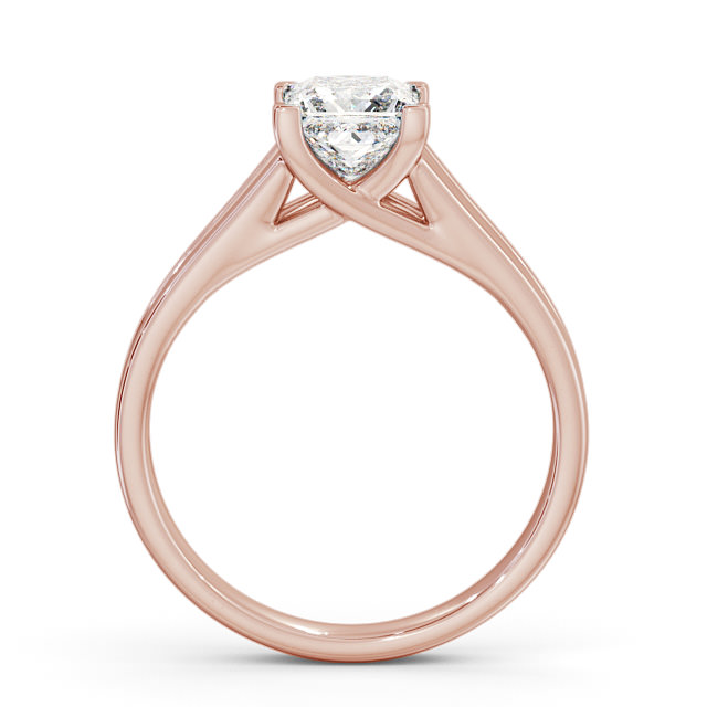 Princess Diamond Engagement Ring 18K Rose Gold Solitaire - Gemini ENPR43_RG_UP