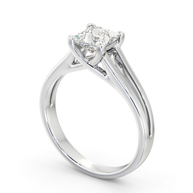 Princess Diamond Engagement Ring 18K White Gold Solitaire - Gemini ENPR43_WG_SIDE