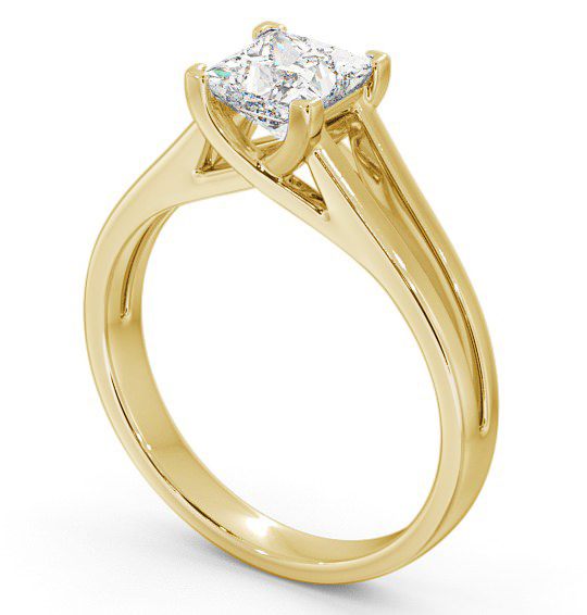 Princess Diamond Split Band Engagement Ring 18K Yellow Gold Solitaire ENPR43_YG_THUMB1