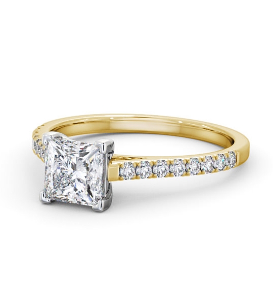 Cornelia Princess Diamond Engagement Ring Cathedral Setting ENPR44_YWG_THUMB2 