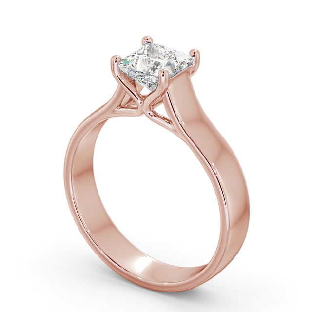 Princess Diamond Engagement Ring 9K Rose Gold Solitaire - Ramona ENPR46_RG_SIDE