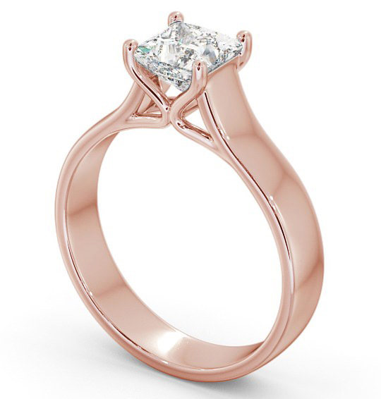 Princess Diamond Wide Band Engagement Ring 18K Rose Gold Solitaire ENPR46_RG_THUMB1