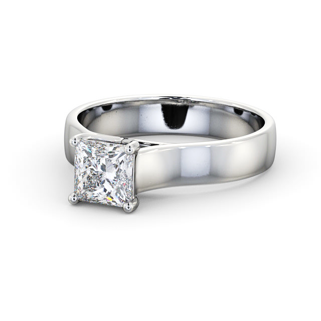 Princess Diamond Engagement Ring Platinum Solitaire - Ramona ENPR46_WG_FLAT