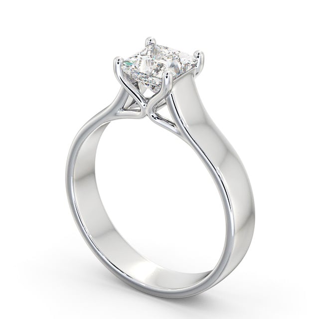 Princess Diamond Engagement Ring Platinum Solitaire - Ramona ENPR46_WG_SIDE