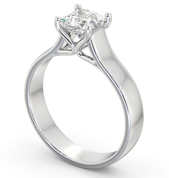 Princess Diamond Wide Band Engagement Ring 18K White Gold Solitaire ENPR46_WG_THUMB1 