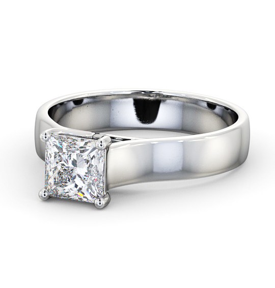 Princess Diamond Wide Band Engagement Ring 18K White Gold Solitaire ENPR46_WG_THUMB2 