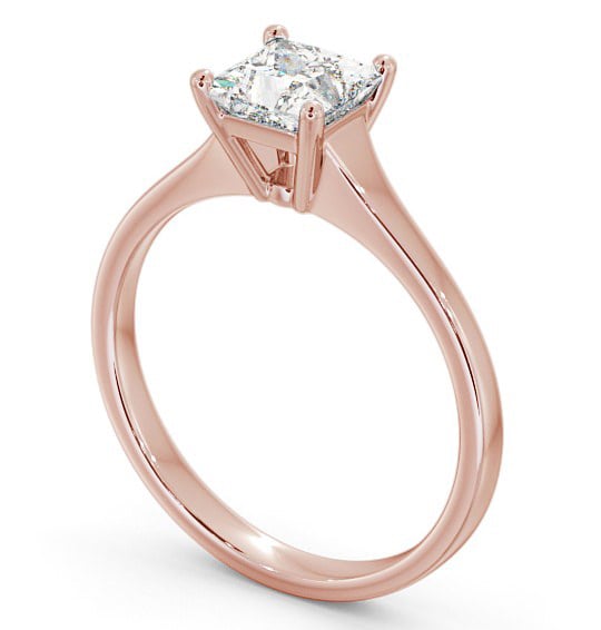 Princess Diamond Graduating Band Engagement Ring 9K Rose Gold Solitaire ENPR47_RG_THUMB1