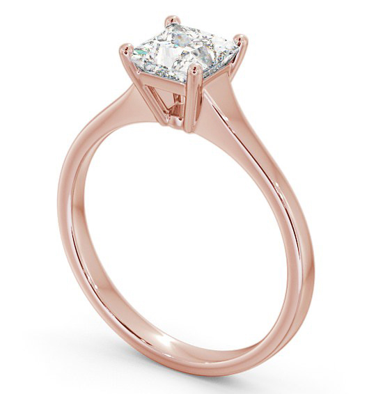 Princess Diamond Graduating Band Engagement Ring 18K Rose Gold Solitaire ENPR47_RG_THUMB1