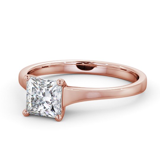  Princess Diamond Engagement Ring 9K Rose Gold Solitaire - Verity ENPR47_RG_THUMB2 