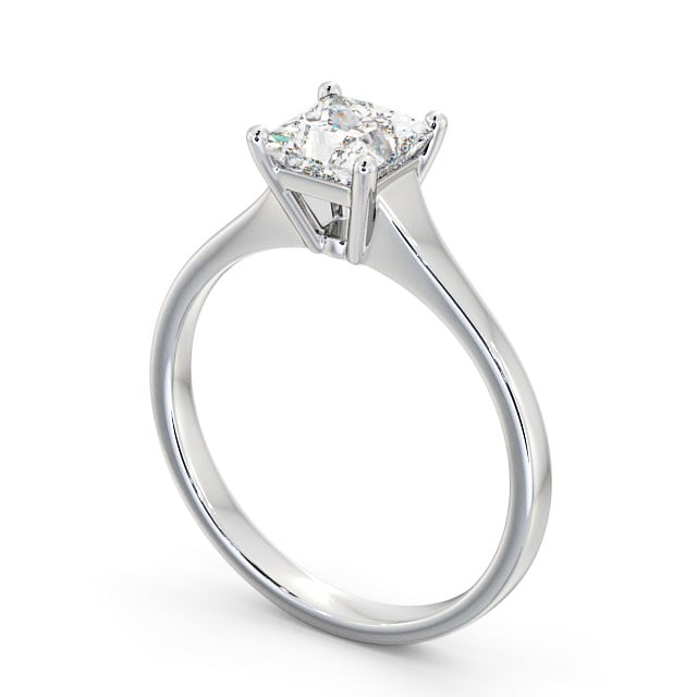 Princess Diamond Engagement Ring 18K White Gold Solitaire - Verity ENPR47_WG_SIDE
