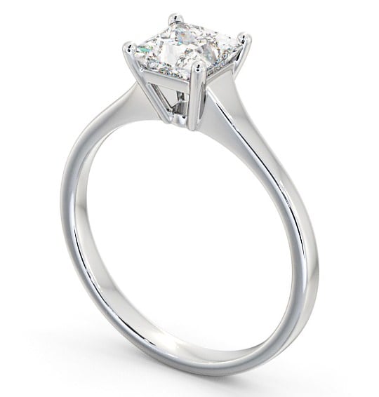 Princess Diamond Graduating Band Engagement Ring 18K White Gold Solitaire ENPR47_WG_THUMB1 