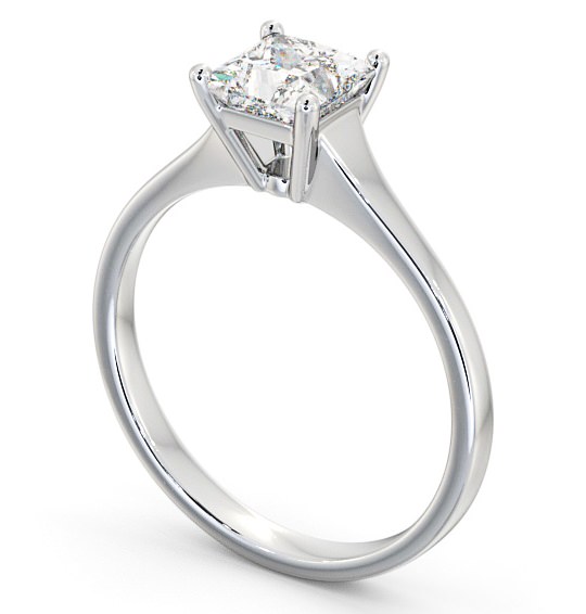 Princess Diamond Graduating Band Engagement Ring Platinum Solitaire ENPR47_WG_THUMB1