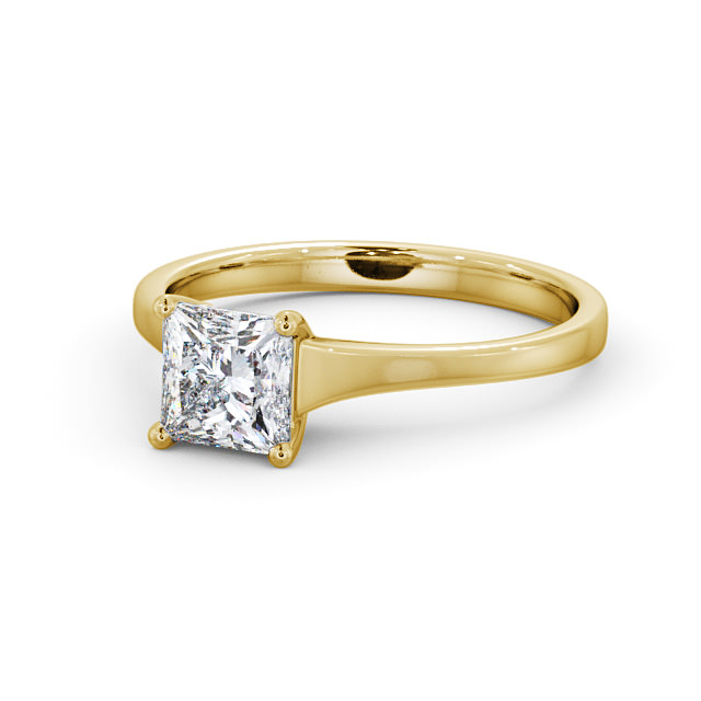 Princess Diamond Engagement Ring 18K Yellow Gold Solitaire - Verity ENPR47_YG_FLAT