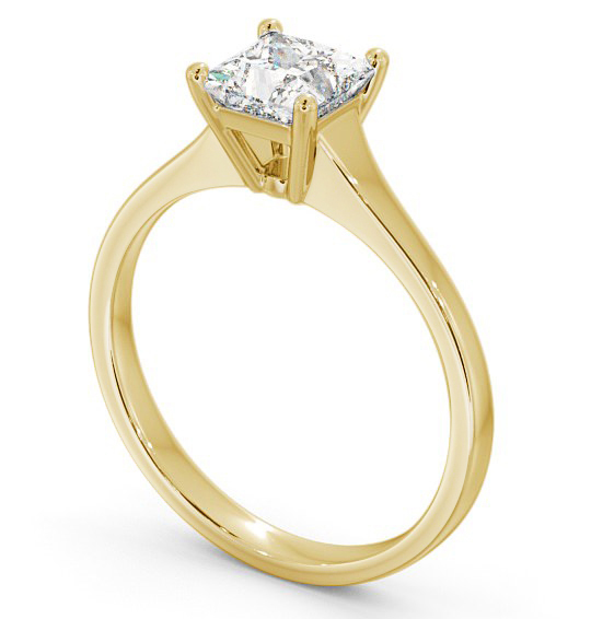 Princess Diamond Graduating Band Engagement Ring 18K Yellow Gold Solitaire ENPR47_YG_THUMB1