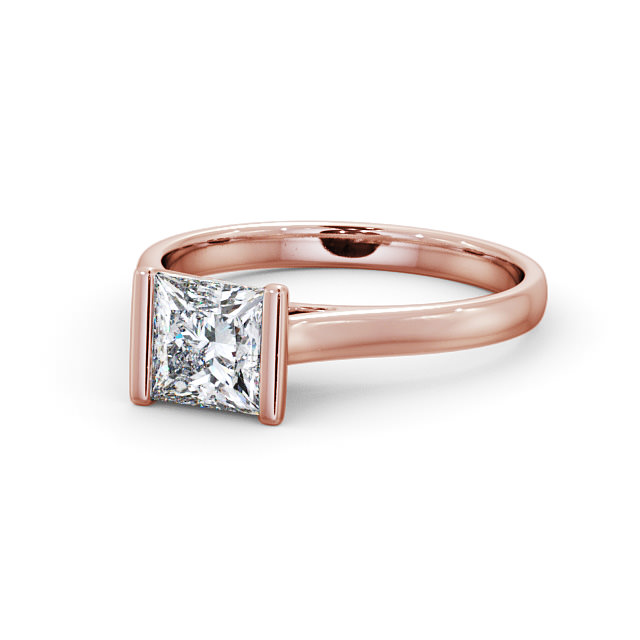 Princess Diamond Engagement Ring 18K Rose Gold Solitaire - Pennan ENPR48_RG_FLAT