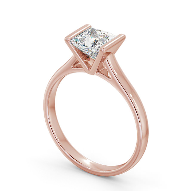 Princess Diamond Engagement Ring 18K Rose Gold Solitaire - Pennan ENPR48_RG_SIDE