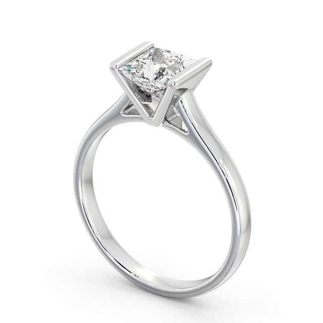 Princess Diamond Engagement Ring Platinum Solitaire - Pennan ENPR48_WG_SIDE