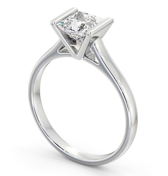 Princess Diamond Tension Set Engagement Ring 18K White Gold Solitaire ENPR48_WG_THUMB1 