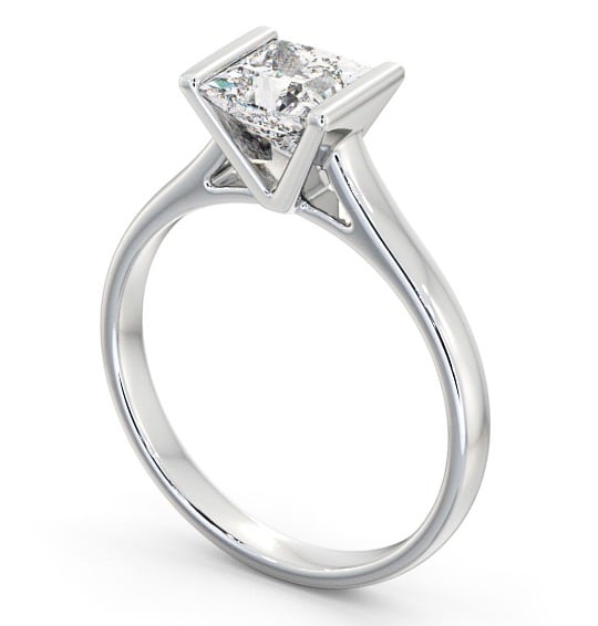 Princess Diamond Tension Set Engagement Ring 18K White Gold Solitaire ENPR48_WG_THUMB1