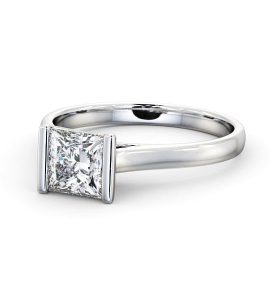 Princess Diamond Tension Set Engagement Ring 9K White Gold Solitaire ENPR48_WG_THUMB2 