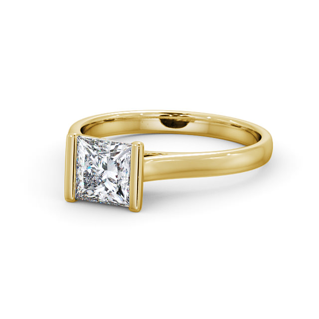 Princess Diamond Engagement Ring 18K Yellow Gold Solitaire - Pennan ENPR48_YG_FLAT