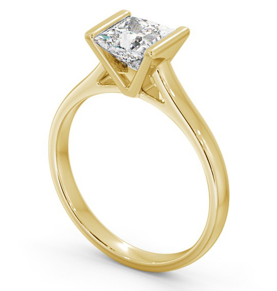 Princess Diamond Tension Set Engagement Ring 9K Yellow Gold Solitaire ENPR48_YG_THUMB1 