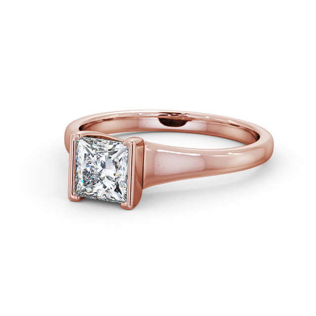 Princess Diamond Engagement Ring 18K Rose Gold Solitaire - Jupiter ENPR49_RG_FLAT
