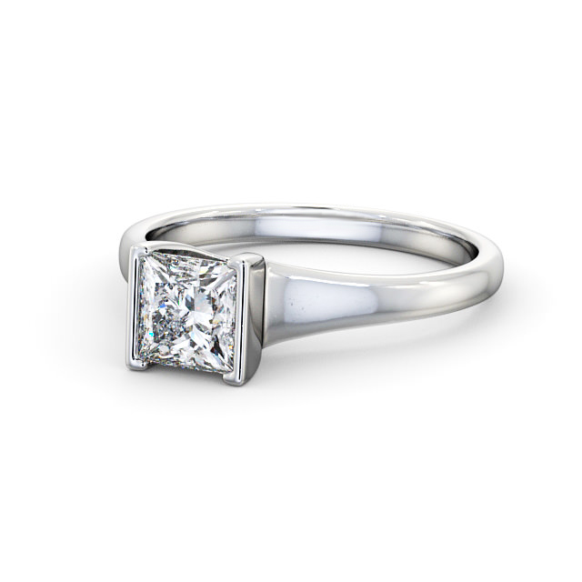 Princess Diamond Engagement Ring 18K White Gold Solitaire - Jupiter ...