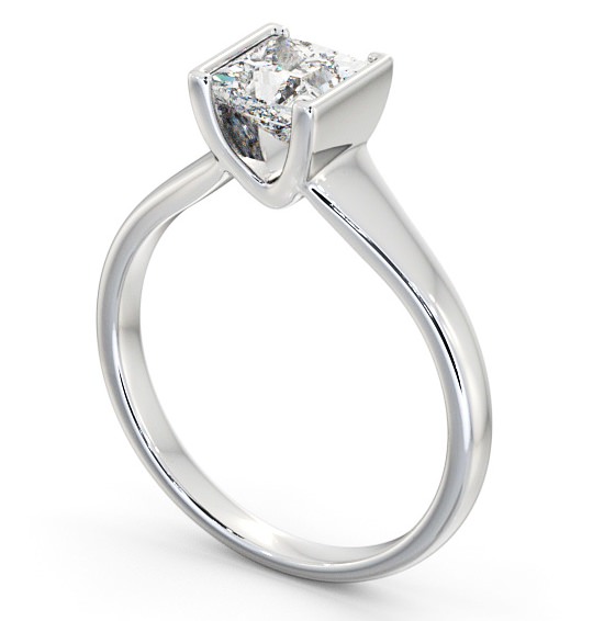 Princess Diamond Tension Set Engagement Ring Platinum Solitaire ENPR49_WG_THUMB1