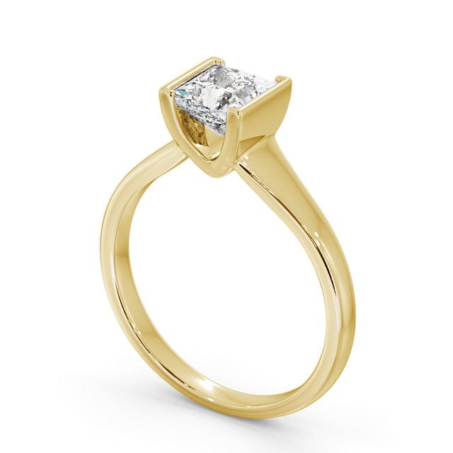 Princess Diamond Engagement Ring 18K Yellow Gold Solitaire - Jupiter ENPR49_YG_SIDE
