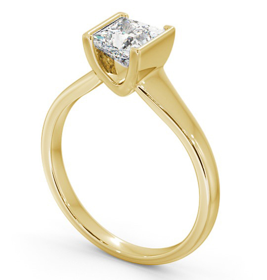 Princess Diamond Tension Set Engagement Ring 18K Yellow Gold Solitaire ENPR49_YG_THUMB1
